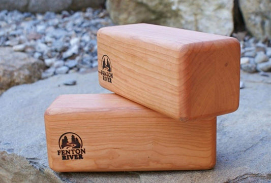 Heavy Hardwood Yoga Blocks | Maple or Cherry, Set of 2| 9x3.5x3.5 | Fenton River Woodworks