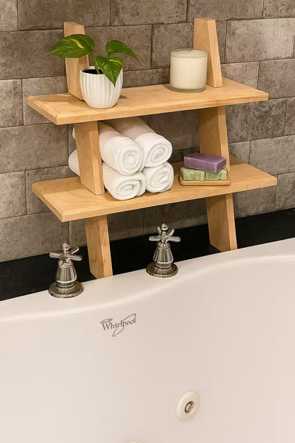 Small Ladder Stand | Coffee Station Shelf | Bathroom Towel Rack | Gravity Plant Stand | Fenton River Woodworks