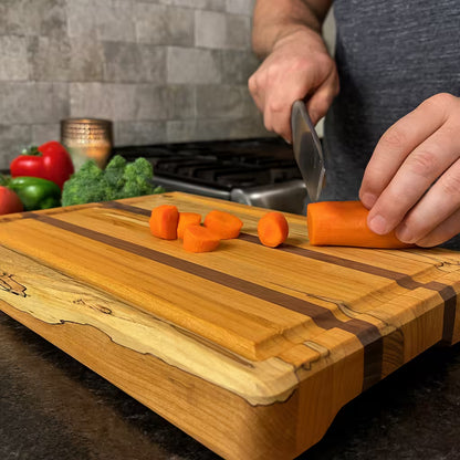 Maple & Mahogany Cutting Board – Handmade Hardwood Kitchen Board- Chopping | Fenton River Woodworks
