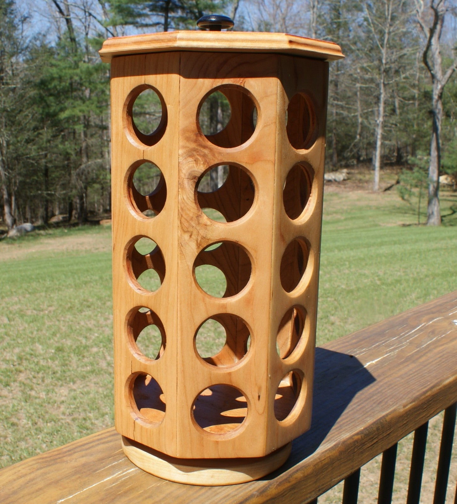 Precision-Built Wood K-Cup Storage Carousel: 40-Pod Rotating