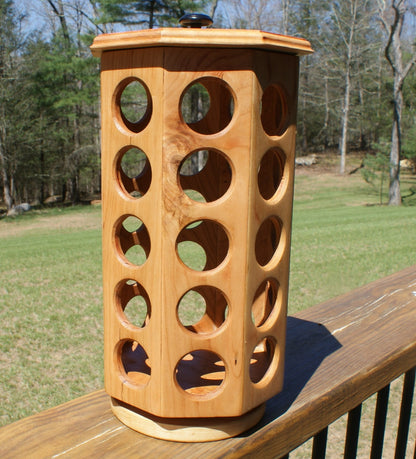 Precision-Built Wood K-Cup Storage Carousel: 40-Pod Rotating Organizer for the Modern Coffee Bar