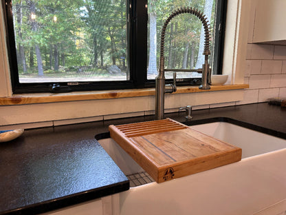 Customizable Over-the-Sink Workstation: Cutting Board & Drying Rack for Farmhouse or Undermount Sinks