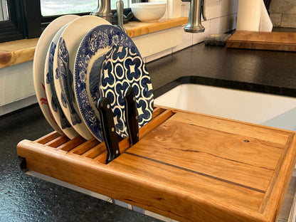 Customizable Over-the-Sink Workstation: Cutting Board & Drying Rack for Farmhouse or Undermount Sinks