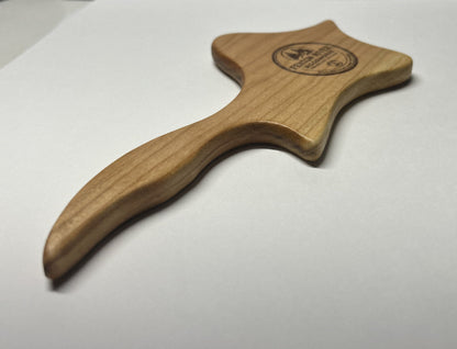 Artisan Cherry Somatic Sculpting Tool | Hand-Carved Lymphatic Masseur