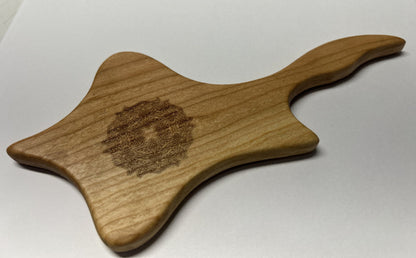 Artisan Cherry Somatic Sculpting Tool | Hand-Carved Lymphatic Masseur