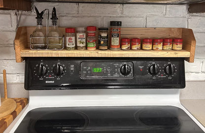 The Range-Top Series: Minimalist Solid Wood Spice Shelf | Utility stove shelf