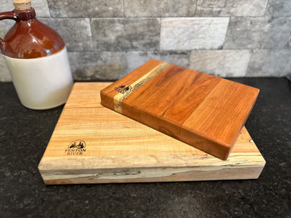 Reversible Hardwood Cutting Board, Rustic Farmhouse Decor, butcher board outdoor Fenton River Woodworks