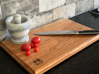 Handcrafted Solid Cherry Cutting Board, Rustic Charcuterie Tray | No Glue | Fenton River Woodworks