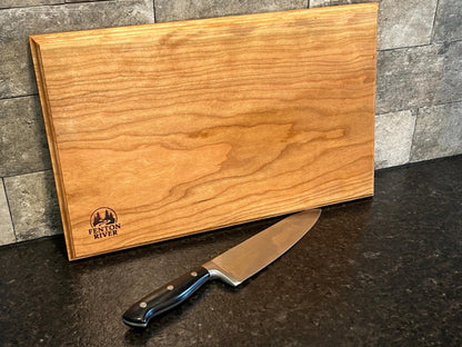 Handcrafted Solid Cherry Cutting Board, Rustic Charcuterie Tray | No Glue | Fenton River Woodworks