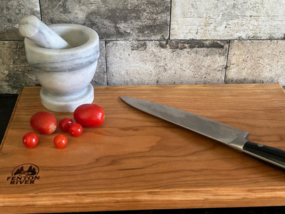 Handcrafted Solid Cherry Cutting Board, Rustic Charcuterie Tray | No Glue | Fenton River Woodworks