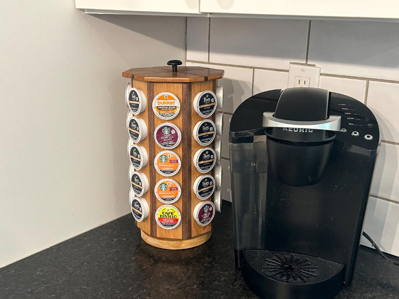 built in k cup coffee maker Precision-Built Wood K-Cup Storage Carousel: 40-Pod Rotating Organizer –  Fenton River Woodworks