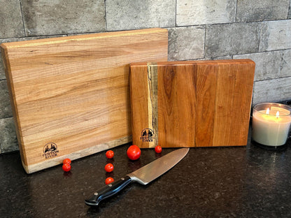 Reversible Hardwood Cutting Board, Rustic Farmhouse Decor, butcher board outdoor Fenton River Woodworks