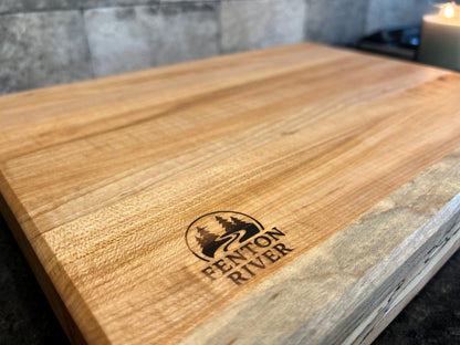 Reversible Hardwood Cutting Board, Rustic Farmhouse Decor, butcher board outdoor Fenton River Woodworks