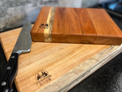 Reversible Hardwood Cutting Board, Rustic Farmhouse Decor, butcher board outdoor Fenton River Woodworks