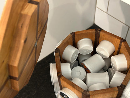 Precision-Built Wood K-Cup Storage Carousel: 40-Pod Rotating Organizer for the Modern Coffee Bar