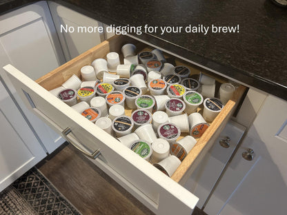 Precision-Built Wood K-Cup Storage Carousel: 40-Pod Rotating Organizer for the Modern Coffee Bar