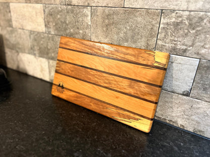 The Signature Inlay Series: Spalted Maple & Cherry with Mahogany Inlay Cutting Board | Fenton River Woodworks