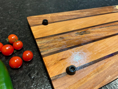 The Signature Inlay Series: Spalted Maple & Cherry with Mahogany Inlay Cutting Board | Fenton River Woodworks