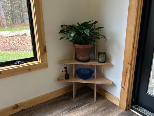 The Tool-Free Corner Ladder: Solid Pine Tiered Plant Stand