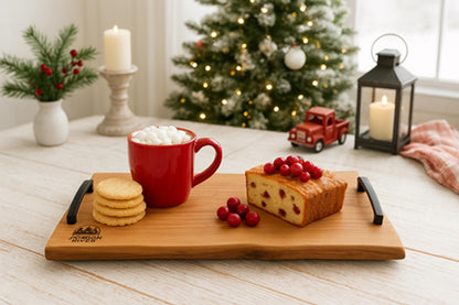 Live Edge Serving Tray with handles – Cherry Maple, Farmhouse Decor | Fenton River Woodworks
