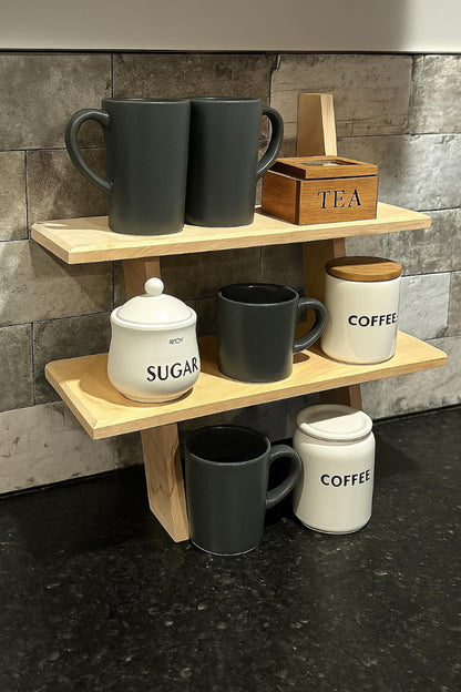 Small Ladder Stand | Coffee Station Shelf | Bathroom Towel Rack | Gravity Plant Stand | Fenton River Woodworks