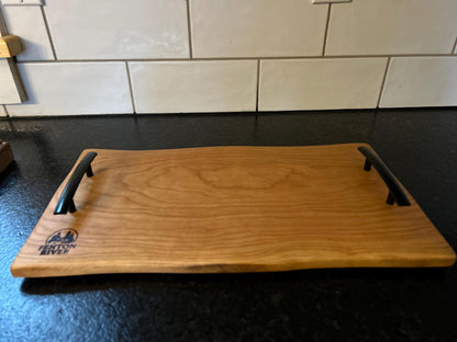 Live Edge Serving Tray with handles – Cherry Maple, Farmhouse Decor | Fenton River Woodworks