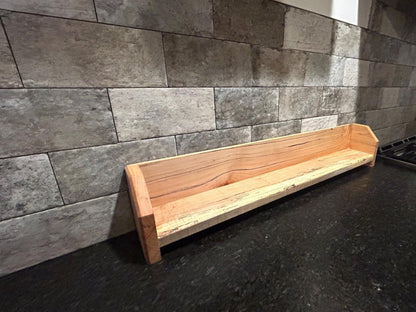 The Range-Top Series: Minimalist Solid Wood Spice Shelf | Utility stove shelf