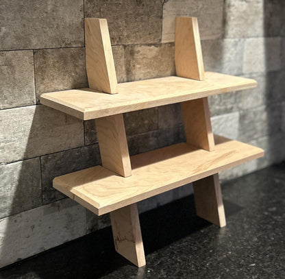 Small Ladder Stand | Coffee Station Shelf | Bathroom Towel Rack | Gravity Plant Stand | Fenton River Woodworks