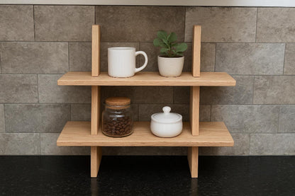 Small Ladder Stand | Coffee Station Shelf | Bathroom Towel Rack | Gravity Plant Stand | Fenton River Woodworks