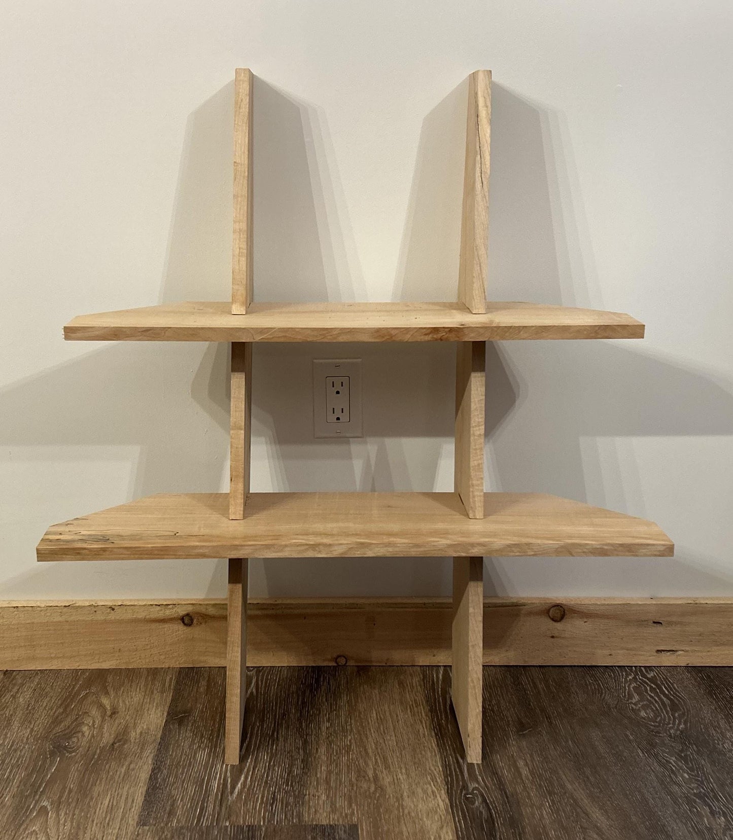 Tiered Hardwood Plant Ladder: Precision-Cut Gravity Stand in Solid Maple or Cherry