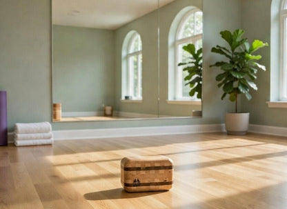 Artisan Weighted Hardwood Somatic Grounding Block (9x6x3) — Solid Mahogany, Cherry, and Maple Prop